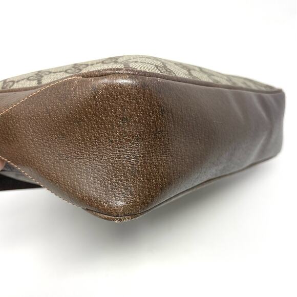 Gucci Vintage GG Monogram Logo PVC Leather Shoulder Bag Beige Brown - Picture 8 of 16